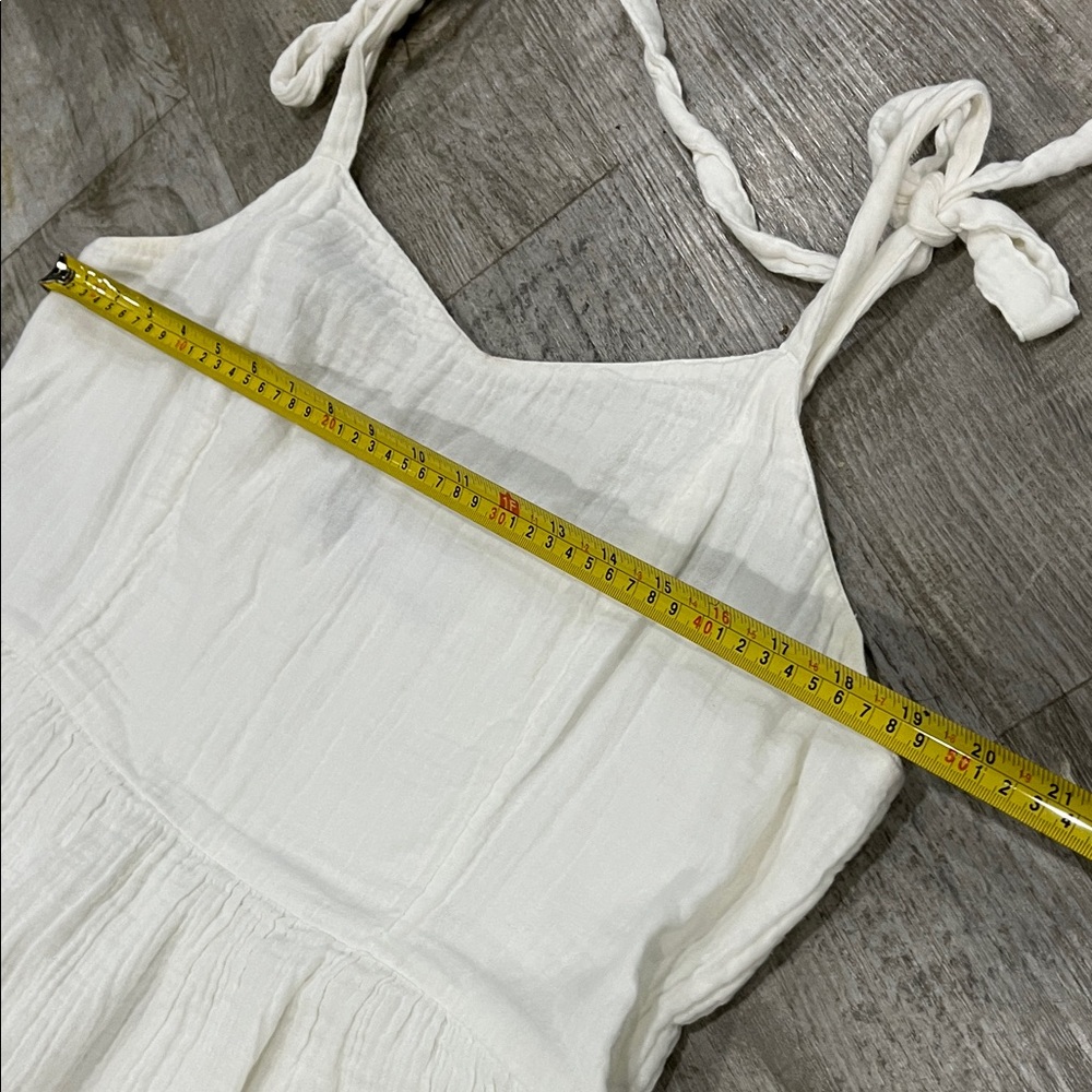 Old Navy dress sun white XL tall White Sleeveless Dress‎ with Ruffle Hem - Picture 5 of 9